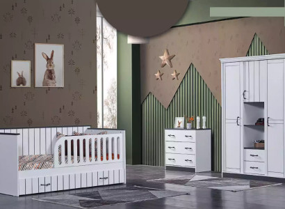 Kleinkind Kinderzimmer Schlafzimmer Bett Kommode Kleiderschrank 3tlg.